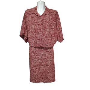 sl fashions USA vintage drop waist floral Long Sleeve dress